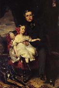 Franz Xaver Winterhalter Napoleon Alexandre Louis Joseph Berthier, Prince de Wagram and his Daughter, Malcy Louise Caroline F oil painting on canvas
